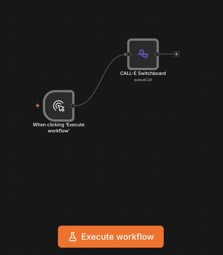 The CALL-E Switchboard node on an n8n canvas